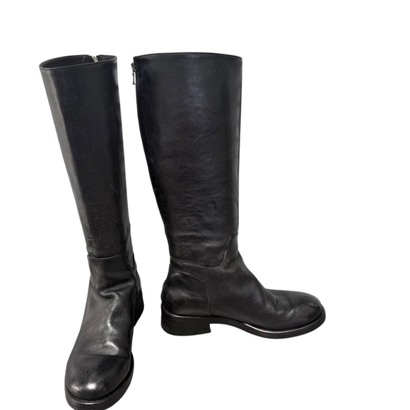 JP David Italy Black Leather Knee-High Boots - Picture 3 of 7